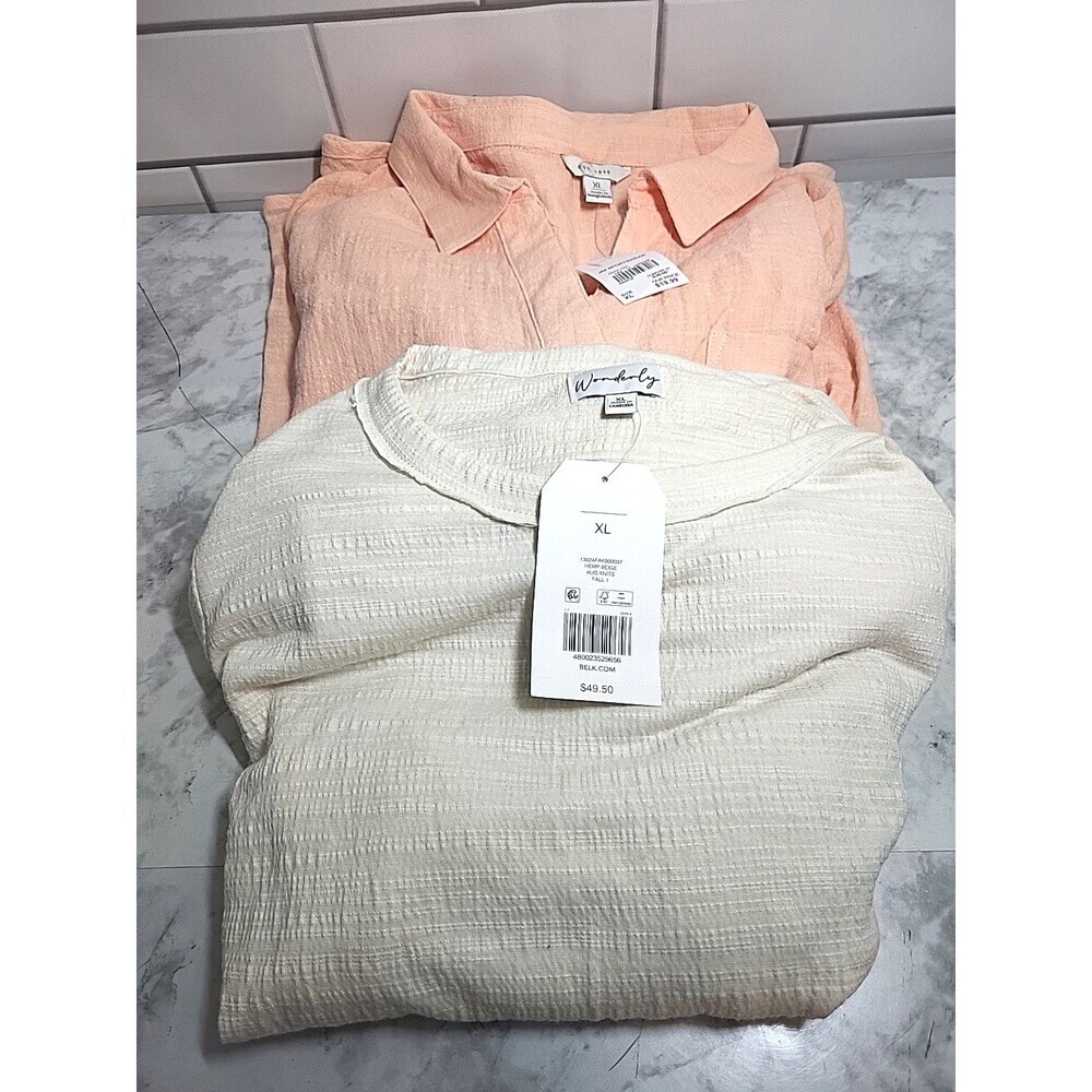NWT JM Sportswear & WONDERLY Women’s Sz XL Shirt Blouses Tops Casual Loose Flowy - Picture 2 of 12